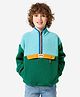 DECATHLON Quechua Knit Full Sleeves Colour Blocked & Plush Detailed Pre Winter Sherpa Jacket - Blue