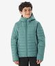DECATHLON Quechua Knit Full Sleeves Solid Quilted Pre Winter Hooded Jacket - Green