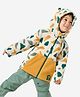 DECATHLON Quechua Knit Full Sleeves Abstract Printed Plush & Ear Applique Detailed Pre Winter Hooded Jacket - Yellow