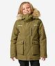 DECATHLON Quechua Knit Full Sleeves Fur Detailed Pre Winter Hooded Jacket - Green