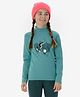 DECATHLON Wedze Knit Full Raglan Sleeves Skier Printed Tee - Blue