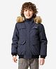 DECATHLON Quechua Knit Full Sleeves Waterproof & Fur Detailed Pre Winter Hooded Jacket - Blue