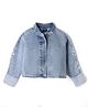 Korkak Denim Shirt with Full Sleeves and Doodles Print in Blue for 7-8 Years