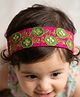CHOKO Diwali Theme Floral Embroidered Green Motif Headband with Gold Thread Work Design Pink Green & Golden