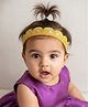 CHOKO Floral Lace Detailed & Sequins Embellished Scalloped Headband - Yellow & Gold