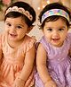CHOKO Diwali Theme 2 Pc Multicolor Sequin & Floral Embroidered Headband Set with Gold Accents Pink & Golden
