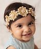 CHOKO 3D Floral Applique Detailed Beads & Sequins Embellished Headband - Gold