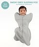 Tulo Baby Sleeping Pod Swaddle for Babies 0 to 1Month, 0.6 TOG Lightweight Cotton Swaddle, Upwards Arm Design, 2-Way Zipper, Hip Friendly, Smoky Grey