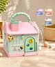VGRASSP House Shaped Piggy Bank Toy For Kids With Key And Lock - Cute Money Saving Portable Hut Design Coin Storage With Handle - Return Gift Toy For Boys And Girls - Color May Vary
