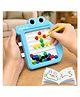 VGRASSP Crocodile Shape Dot Magnetic Drawing Board Toy For Kids With Magnetic Stylus - Montessori Educational Activity Toy With Pattern Cards And Colorful Beads - Blue
