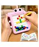 VGRASSP Crocodile Shape Dot Magnetic Drawing Board Toy For Kids With Magnetic Stylus - Montessori Educational Activity Toy With Pattern Cards And Colorful Beads - Pink