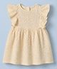 Babyhug Woven Dress with Frill Sleeves in Cream for 3-6 Months
