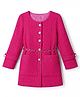 Vitamins Woven Self Textured Tweed Dress with Full Sleeves in Fuchsia