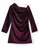 Vitamins Woven One Shoulder Glitter Velvet Dress - Wine
