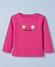 Vitamins Knit T-Shirts with Full Sleeves and Flower Applique - Pink