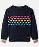 Vitamins Knit Full Sleeves Pullover with Hearts Design - Navy Blue