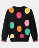 Vitamins Cotton Blend Knit Pullover with Full Sleeves and Polka Dots Design - Black