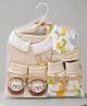 Little Surprise Box,9Pcs Animals print Newborn Gift Hamper Set-0-6M-Beige