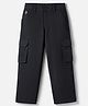 US Polo Assn 100% Cotton Woven Full Length Solid Trouser with Zipper - Black