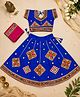 Banjara India Navratri Theme Half Sleeves Kutchi Embroidered Lehenga & Choli With Dupatta Set - Blue