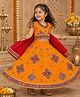 Banjara India Navratri Theme Half Sleeves Kutchi Embroidered Lehenga & Choli With Dupatta Set - Yellow