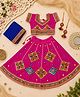 Banjara India Navratri Theme Half Sleeves Kutchi Embroidered Lehenga & Choli With Dupatta Set - Pink