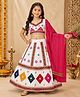 Banjara India Navratri Theme Half Sleeves Kutchi Embroidered Lehenga & Choli With Dupatta Set - White