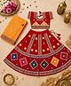 Banjara India Navratri Theme Half Sleeves Kutchi Embroidered Lehenga & Choli With Dupatta Set - Red