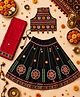 Banjara India Navratri Theme Sleeveless Kutchi Embroidered Lehenga & Choli With Dupatta Set - Black