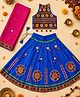 Banjara India Navratri Theme Sleeveless Kutchi Embroidered Lehenga & Choli With Dupatta Set - Blue
