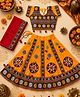 Banjara India Navratri Theme Half Sleeves Kutchi Embroidered Lehenga & Choli With Dupatta Set - Yellow