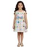 Kevora Apparels Cotton Blend Woven Sleeveless Sea Life Printed & Bow Applique Detailed Dress - Multi Colour