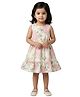 Kevora Apparels Cotton Blend Woven Sleeveless Floral Printed Tiered Dress - White