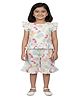 Kevora Apparels Cotton Blend Woven Cap Sleeves Butterfly Printed Coordinating Top & Shorts Set - Mint