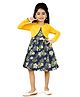 Funshine Woven Full Sleeves Floral Printed Dress - Navy Blue