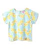 Tales & Stories Viscose Woven Half Sleeves Floral Printed Top - Blue