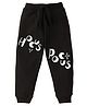 KAVEE Cotton Knit Hocus Pocus Text Printed Joggers - Black