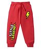 KAVEE Cotton Knit Little Legend Text Printed Joggers - Red