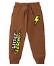 KAVEE Cotton Knit Little Legend Text Printed Joggers - Brown