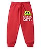 KAVEE Cotton Knit Frog Printed Joggers - Red