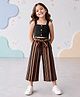 Qvink Cotton Woven Sleeveless Solid Top & Pants Set - Black