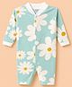 Junior Star Full Sleeves Daisies Printed Romper - Green
