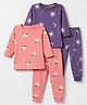 Junior Star Pack Of 2 Full Sleeves Ramen & Space Theme Printed Coordinating Tee & Pants Set - Pink & Purple