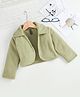 Enfance Fur Woven Padded/Quilted/ Winter Jacket with Full Sleeves in Light Green for 8-9 Years