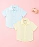 Kidbea Linen Woven Pack Of 2 Half Sleeves Solid Shirts - Light Yellow