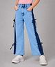 Nino Togs Denim Colour Blocked Side Tie Detailed Washed Jeans - Blue