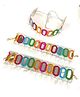 SKD Navratri Theme Thread Work Embroidered Mirror Work & Cowrie Shells Embellished Jewellery Combo Set - White