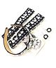 SKD Navratri Theme Mirror Work Detailed Sea Shells Embellished Jewellery Combo Set - Black