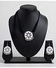 SKD Navratri Theme Thread Work & Gunghri Beads Detailed Jewellery Set - White