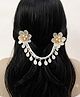 SKD Pearl Detailed Sea Shells Embellished Hair Clip - White